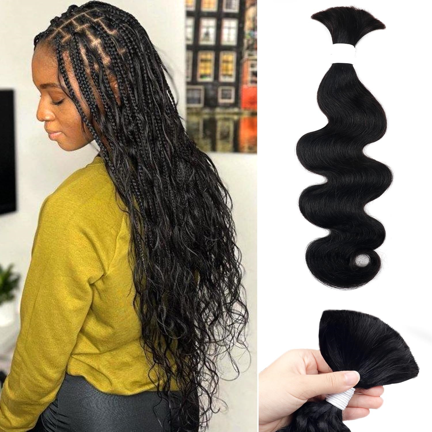 Hair Care Formulation - Capelli Umani Brasiliani Ondulati per Intrecciare,